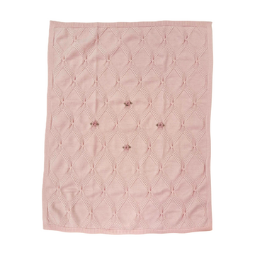 Copertina in pura lana con roselline
