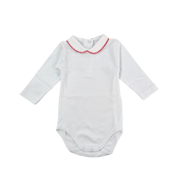 Body neonati con colletto piquet e crocquette