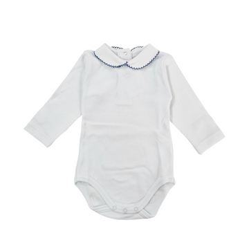 Body neonati con colletto piquet e crocquette