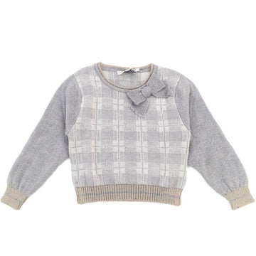 Maglia Bambina pura lana a quadri