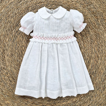 Abito neonata cerimonia punto smock Piccola Giuggiola