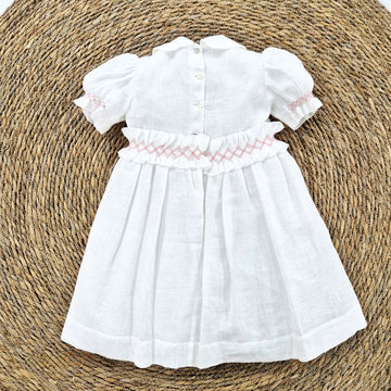 Abito neonata cerimonia punto smock Piccola Giuggiola