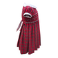 Abito bimba in tartan con ricamo punto smock