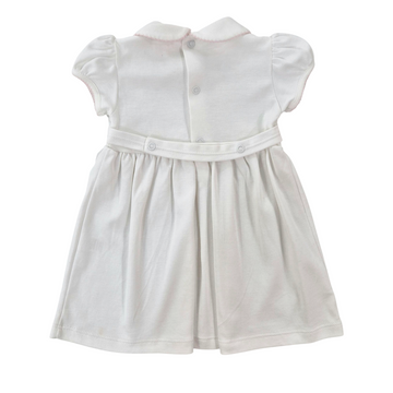 Abito neonata in cotone jersey con ricamo