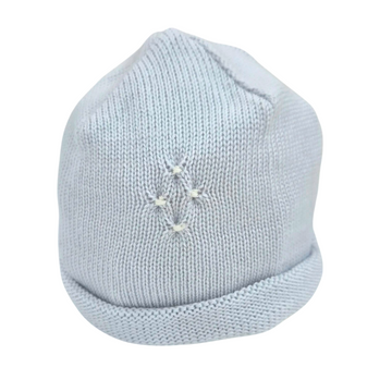 Cappellino neonato in lana e punto smock Ladia