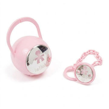 Portaciuccio Rosa con catenina Duo argento