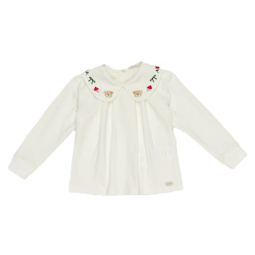 T-shirt Bimba jersey collo ricamo Teddy