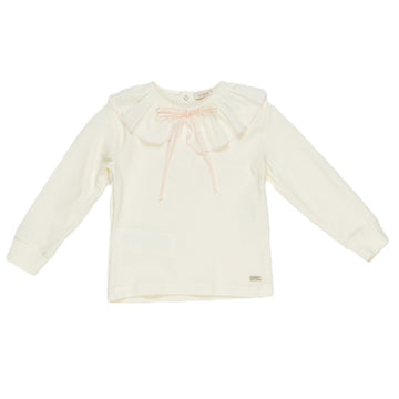 T-shirt Bimba jersey collo arricciato