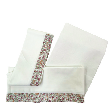 Set 3 pezzi lenzuolino per carrozzino Rosa