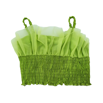 Top GIRL con rouches e tulle