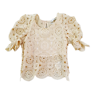 Blusa Girl in filo cotone ricamato Lù Lù