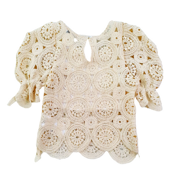 Blusa Girl in filo cotone ricamato Lù Lù