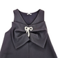 Abito girl nero smanicato con fiocco