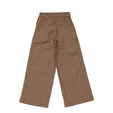 Pantalone Girl lungo in Check con banda