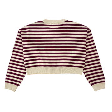 Pullover girl corto ampio a righe
