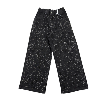 Pantalone Baggy Girl denim con strass