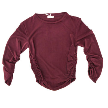 T-shirt Girl girocollo con arricciatura