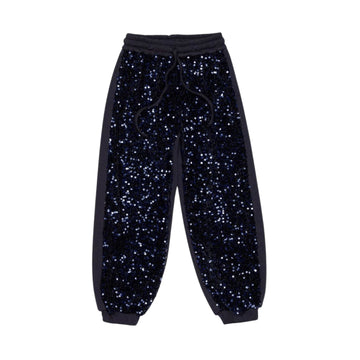 Pantalone girl in velluto con paillettes