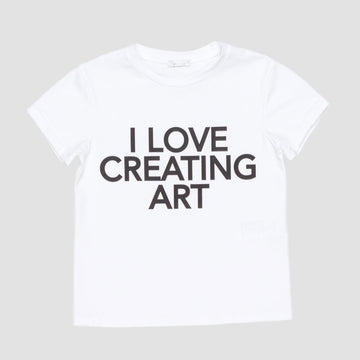 T-shirt m/c Girl in jersey con stampa