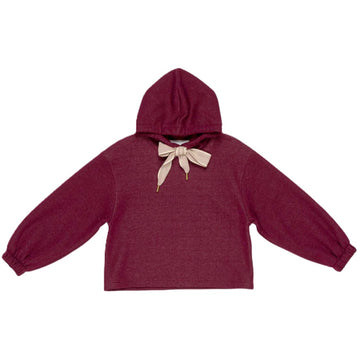Felpa Girl con cappuccio Lurex