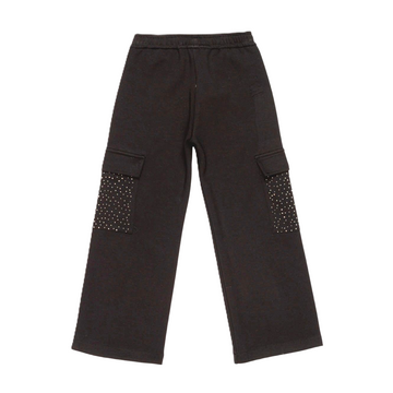 Pantalone Girl con tasche cargo in strass