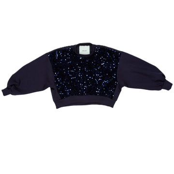 Felpa girl  in velluto con paillettes