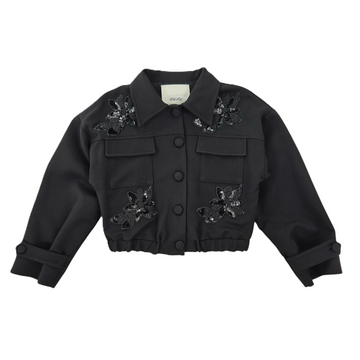 Giubbino Girl Bomber con fiori