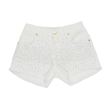 Shorts Girl cotone denim con strass