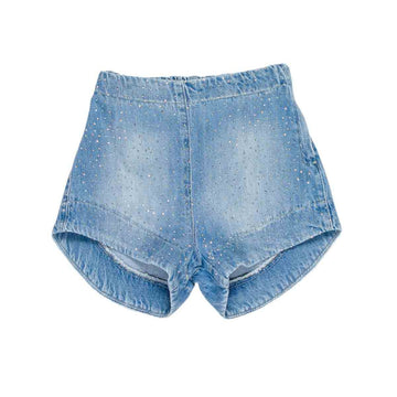 Shorts Girl denim con strass