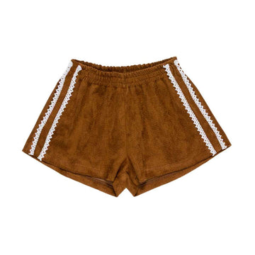 Shortsi Girl scamosciato con trafori