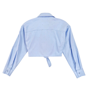 Camicia Girl corta con strass