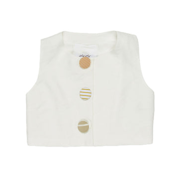 Gilet Girl con bottoni fantasia