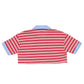Polo corta felpa Girl a righe