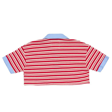 Polo corta felpa Girl a righe