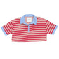 Polo corta felpa Girl a righe