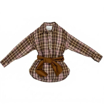 Camicia Bambina over con cintura