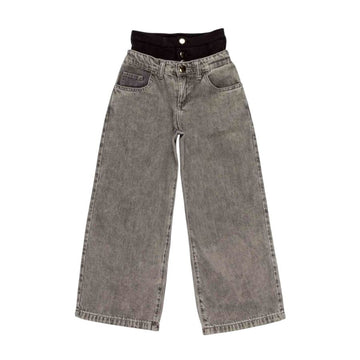 Jeans Baggy Bambina con vita a bustino
