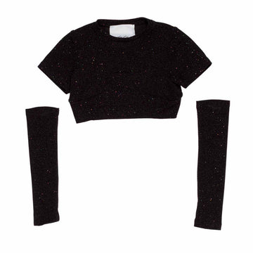 T-shirt Bambina lurex con manicotti