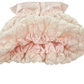 Completo neonata in seta shantung con rose