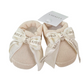 Scarpine neonata in lana con fiocco logato