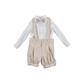 Completo camicia + salopette +papillon Beige