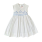 Abito neonata in cotone ricamo punto smock