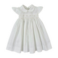 Abito neonata con ricamo punto smock e roselline