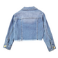 Giubbino Girl Jeans corto con frangia
