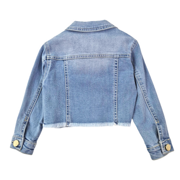 Giubbino Girl Jeans corto con frangia