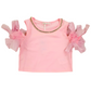 T-shirt Girl corta con strass e fiocchi