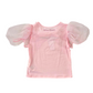 T-shirt Bimba con maniche in tulle