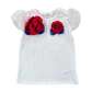 T-shirt bimba in cotone con rose