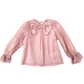 Blusa Bambina in organza con fiocco