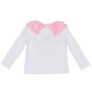 T-shirt Bambina con collo tulle